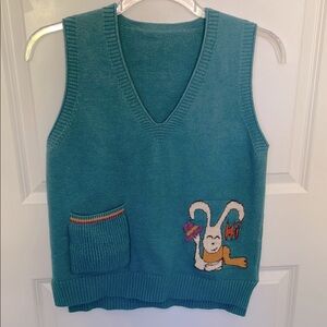 Bunny “Hi” Pullover Sweater Vest